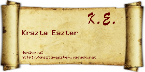 Krszta Eszter névjegykártya